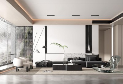 现代客厅3D模型下载